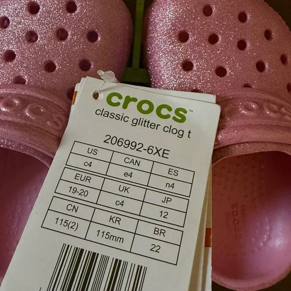 Crocs Kids' Sparkle Clogs in Pink - Picture 3 of 7